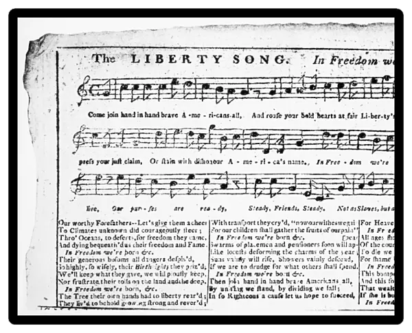 LIBERTY SONG, 1768. John Dickinsons Liberty Song, which swept the colonies in 1768