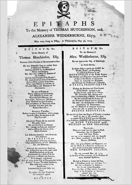 INTOLERABLE ACTS, 1774. Broadside, printed in Philadelphia, 3 May 1774, in the