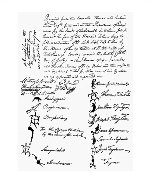 SIX NATIONS: STANWIX. Document signed 28 July 1769 by chiefs of the Six Nations