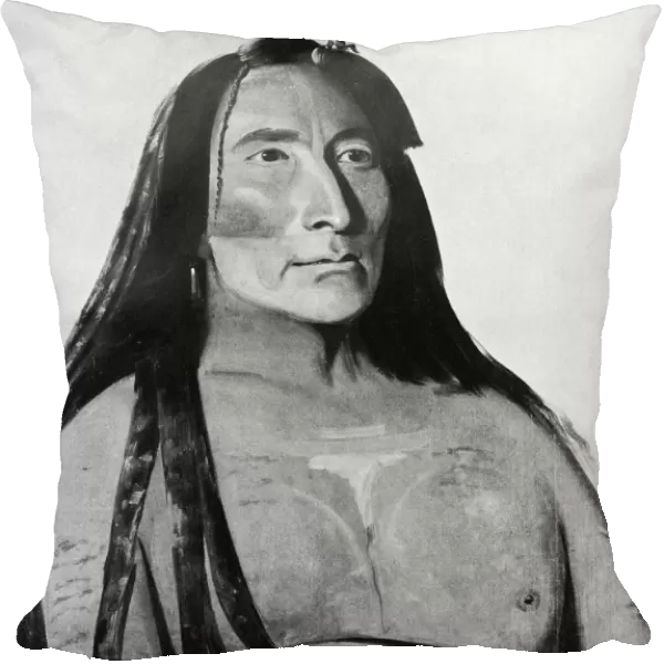 CATLIN: MANDAN CHIEF, 1832. Mah-to-toh-pa, or Four Bears, a Mandan chief