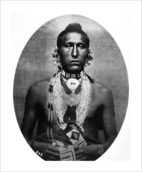 YANKTON MAN, c1870. A Yankton Sioux man. Photograph by William Henry Jackson, c1870