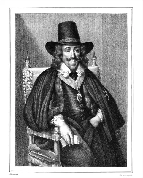 CHARLES I (1600-1649). King of Great Britain and Ireland, 1625-1649. Lithograph