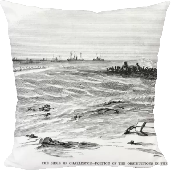SIEGE OF CHARLESTON, 1863. Siege of Charleston - Portion of the obstruction in the harbor