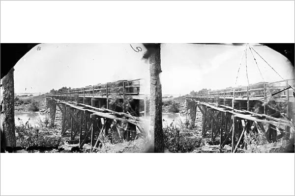 CIVIL WAR: BRIDGE, 1862. South view of a bridge on the Rappahannock River, Virginia