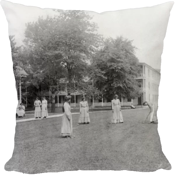 CARLISLE SCHOOL, c1901. Female students playing croquet at the Carlisle Indian School in Carlisle