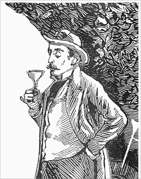 WINE TASTING, 19th CENTURY. Woodcut, 19th century