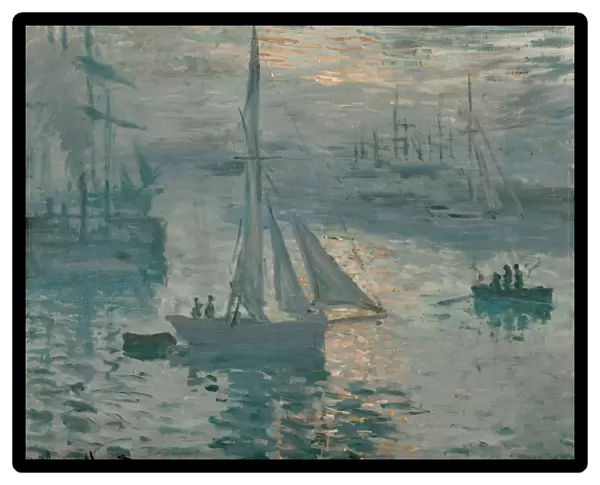 MONET: SUNRISE, 1873. Sunrise (Marine). Oil on canvas, Claude Monet, Spring 1873