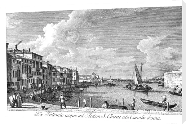 VENICE: CHIARA CANAL, 1735. The Canale di Santa Chiara in Venice, Italy looking