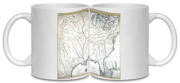 MAP OF COLONIAL AMERICA. Delisles map of colonial America, 1718, showing the Mississippi