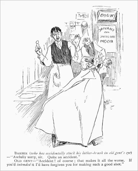 BARBER SHOP CARTOON. Cartoon from an American magazine