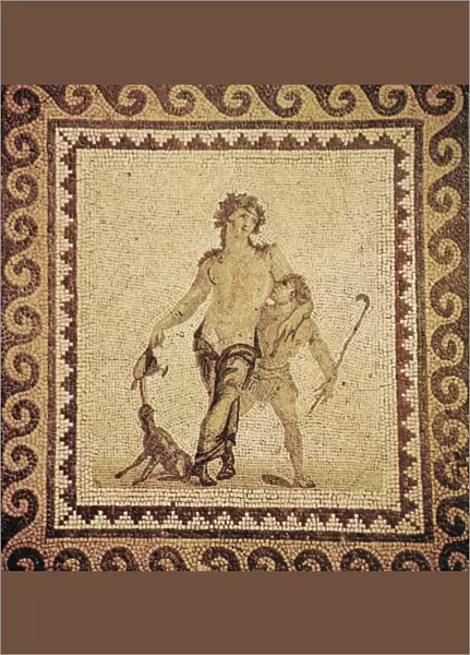 DIONYSUS  /  BACCHUS. Ionian mosaic from Antioch, Turkey