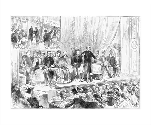 ENGLAND: ELECTION, 1885. The election campaign: Mr. Gladstone at the Albert Hall, Edinburgh