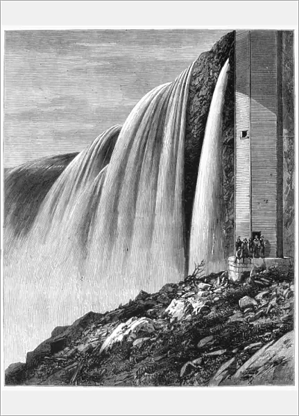 CANADA: NIAGARA FALLS. Horseshoe Falls at Niagara Falls in Canada. Engraving, English