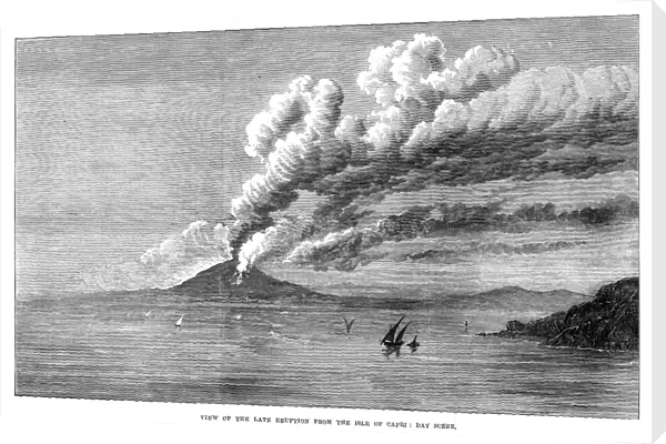 MOUNT VESUVIUS, 1872. The eruption of Mount Vesuvius as seen from Capri, 1872