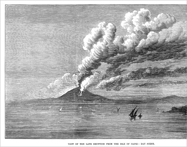 MOUNT VESUVIUS, 1872. The eruption of Mount Vesuvius as seen from Capri, 1872