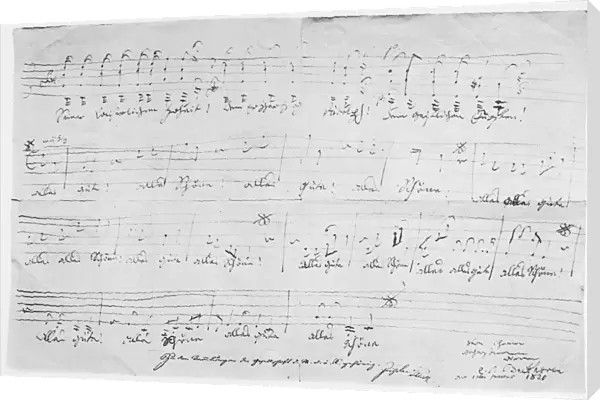 BEETHOVEN: CANON, 1820. Autograph manuscript page from Ludwig van Beethovens Canon