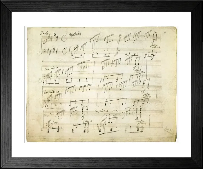 Framed Print : Print of a page from Beethoven's Moonlight Sonata Framed Print : Print of a page from Beethoven's Moonlight Sonata