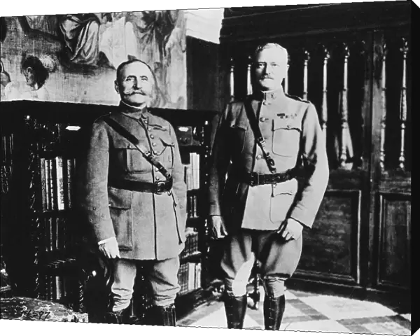 PERSHING & FOCH, 1918. French commander of Allied forces, Ferdinand Foch (1851-1929)