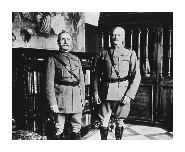 PERSHING & FOCH, 1918. French commander of Allied forces, Ferdinand Foch (1851-1929)