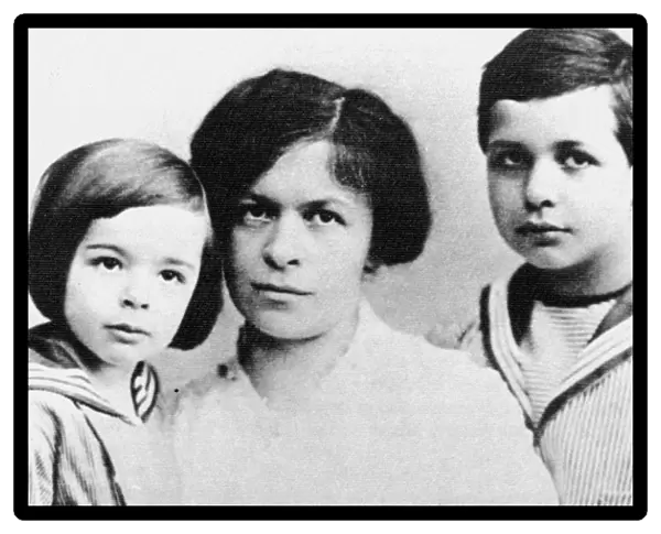 MILEVA MARIC WITH SONS. Mileva Maric, the first wife of Albert Einstein, photographed