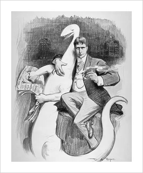 WILLIAM RANDOPH HEARST (1863-1951). American newspaper publisher. Drawing by W