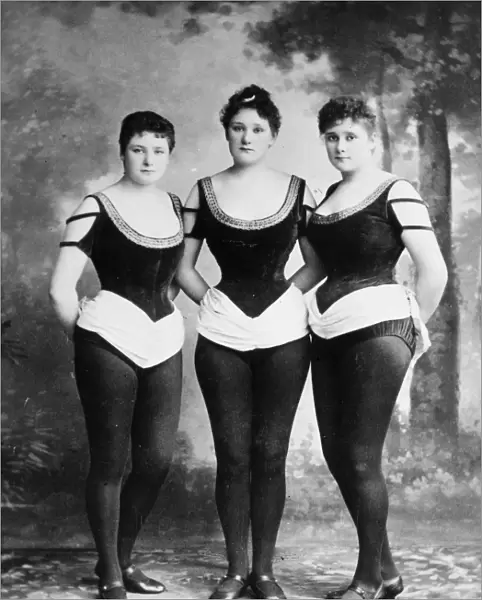 THE SISTERS LEVEY. Burlesque dancers. Original cabinet photograph, 19th century