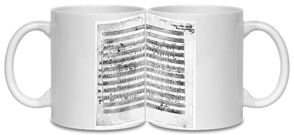 WOLFGANG AMADEUS MOZART (1756-1791). Austrian composer. Manuscript of Ave Verum Corpus (K