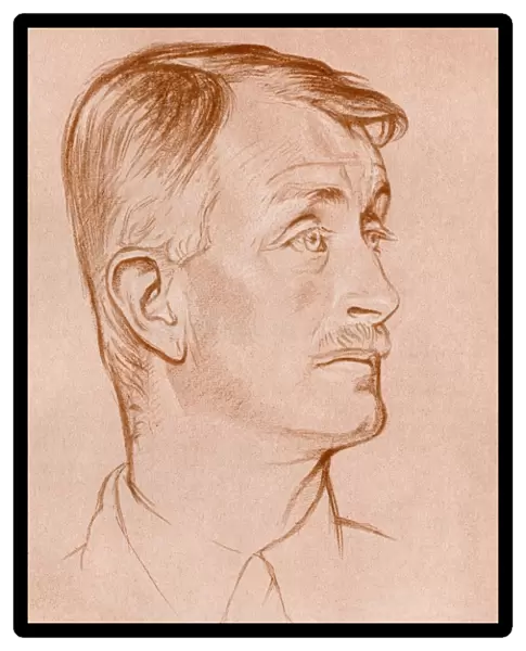 JOHN MASEFIELD (1878-1967). English writer and poet. Drawing by William Rothenstein