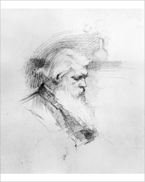 JOSEPH W. SWAN (1828-1914). English chemist and electrician. Pencil drawing, 1894