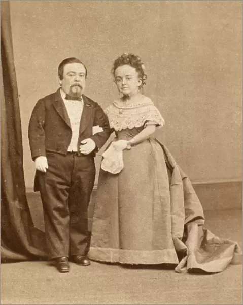 CHARLES STRATTON AND WIFE. Charles Stratton (1838-1883), known as General Tom Thumb
