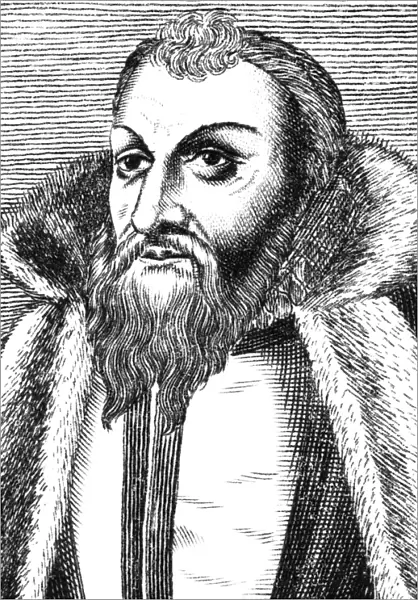 MICHAEL TEUBER (1524-1586). German legal scholar. Undated line engraving