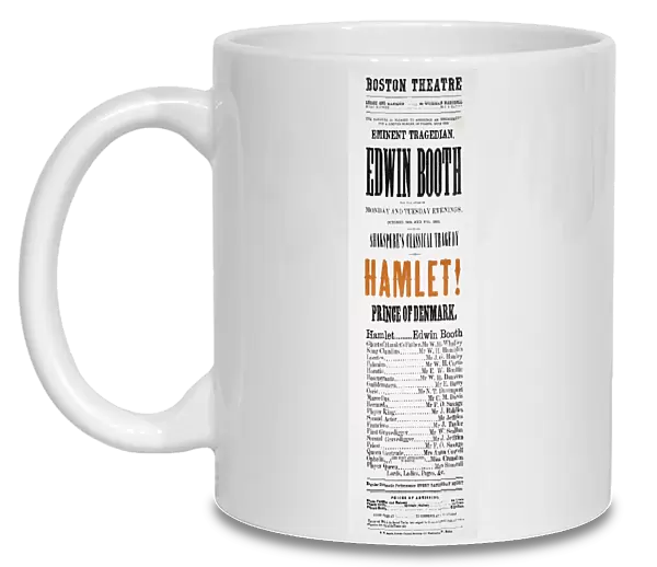 SHAKESPEARE: HAMLET, 1863. Playbill for an 1863 performance of Hamlet starring