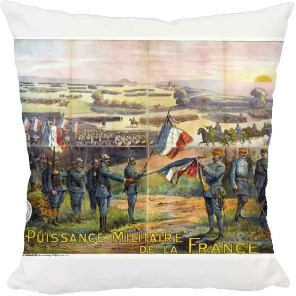 WORLD WAR I: FRENCH POSTER. Lithograph poster, 1917, depicting French troops on a battlefield