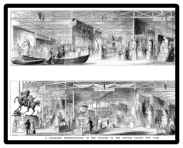 CRYSTAL PALACE, 1854. Booths of Great Britain and Ireland at the New York Crystal