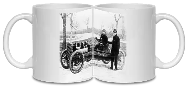 0084861. OLDFIELD & FORD, 1902.. Barney Oldfield, Henry Ford and the 999 Racer