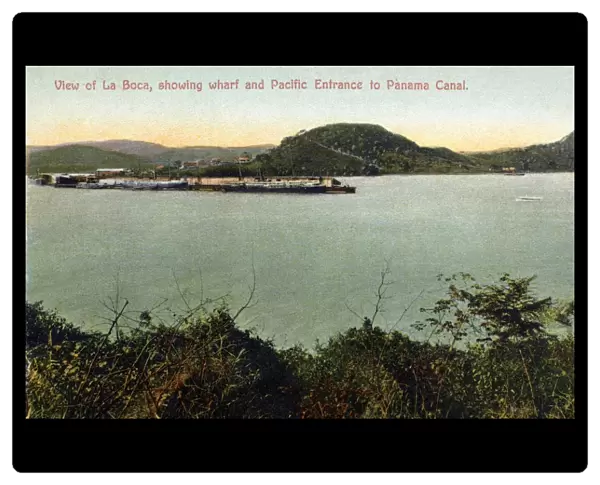 PANAMA CANAL: LA BOCA. View of La Boca, Panama, showing wharf and Pacific entrance