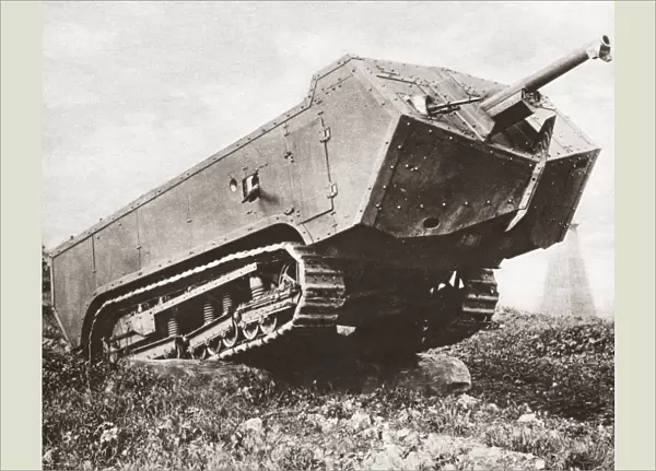 WORLD WAR I: FRENCH TANK. Large French tank during World War I. Photograph, 1914-1918