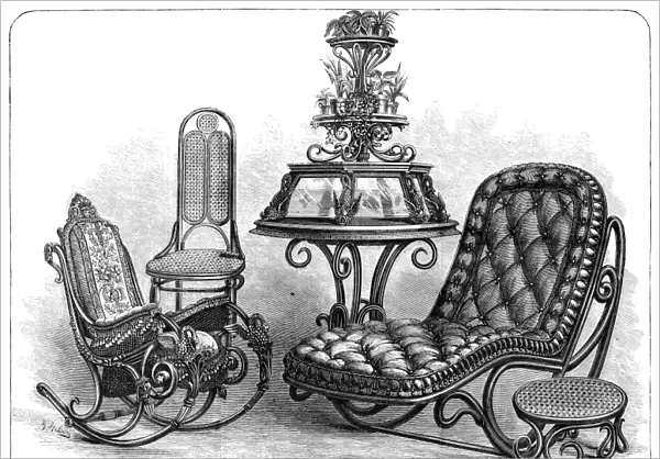 CENTENNIAL FAIR, 1876. Bent wood furniture at the Austrian section of the Main