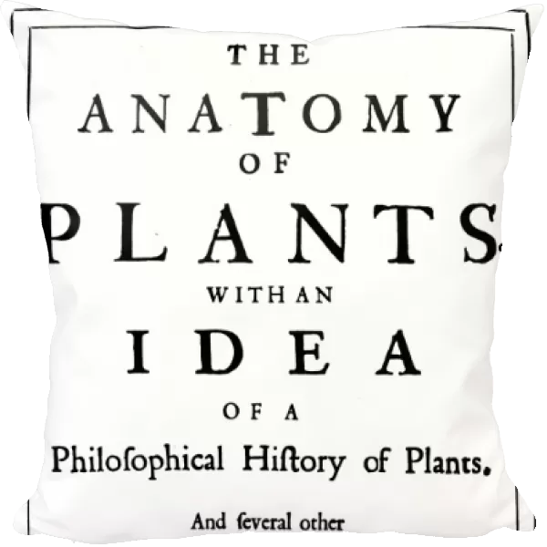 GREW: ANATOMY OF PLANTS. Title-page of the first edition of The Anatomy of Plants (London