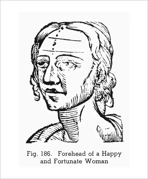 PHYSIOGNOMY, 1648. Forehead of a happy and fortunate woman