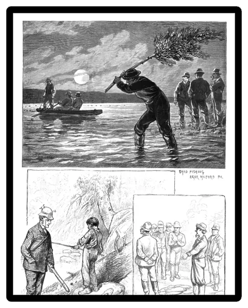 FISHING, 1886. Pennsylvania - A day among the fishermen of Pike County. Engraving