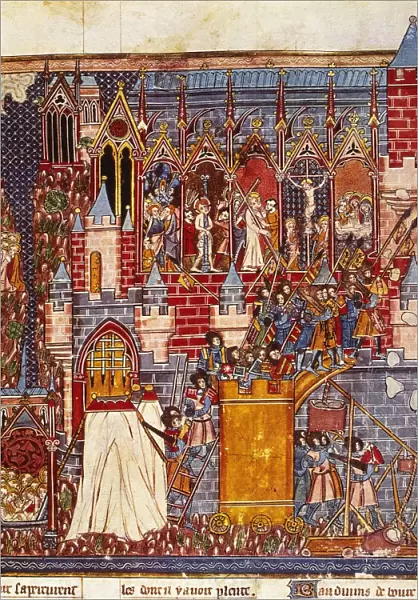 CRUSADES: JERUSALEM SIEGE. The siege and capture of Jerusalem by the First Crusade in 1099