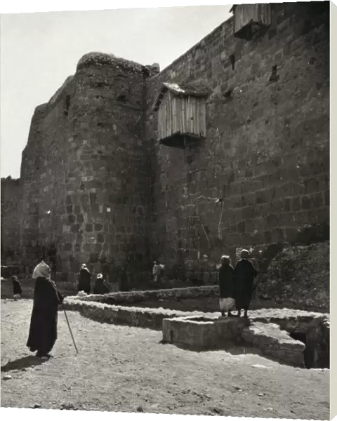 MOUNT SINAI: MONASTERY. Exterior wall of Saint Catherines Monastery at Mount Sinai, Egypt