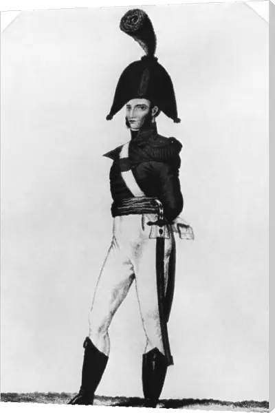 U. S. MARINE, 1819. A member of the United States Marine Corps, in dress uniform