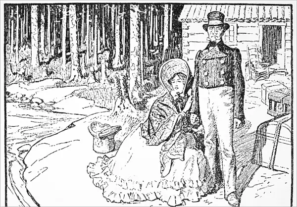 CANADA: EMIGRANTS, 1830. British emigrants recently arrived in Canada, having escaped