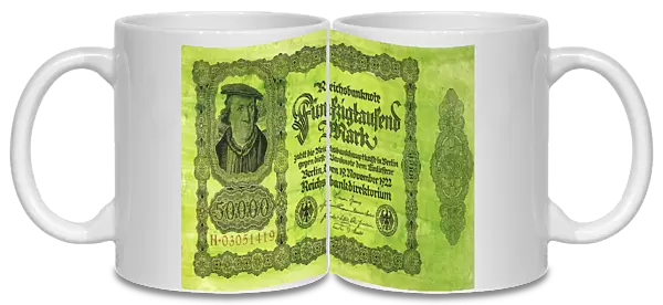 GERMAN BANKNOTE, 1922. A high denomination banknote of little value issued by the