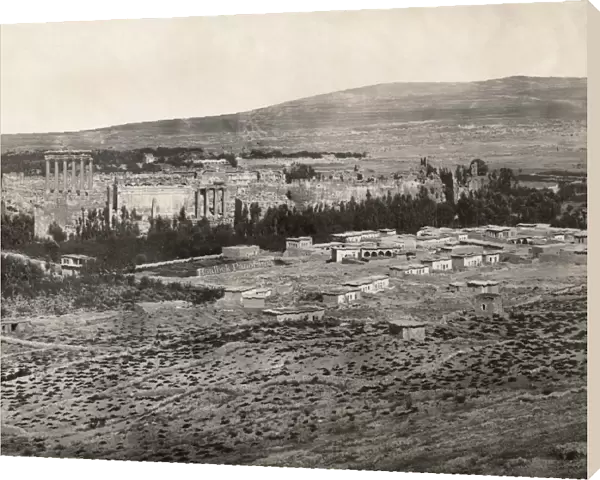 LEBANON: BaLBEK. Panoramic view of the city of Baalbek, Lebanon, late 19th century