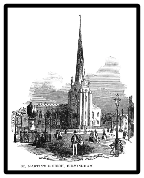 ST. MARTIN CHURCH, 1858. St. Martin in the Bull Ring Church in Birmingham, England