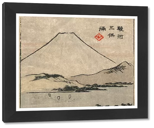 HIROSHIGE: MOUNT FUJI, c1850. Mount Fuji on Miho Bay in Suruga Province, Japan. Woodcut by Ando Hiroshige, c1850