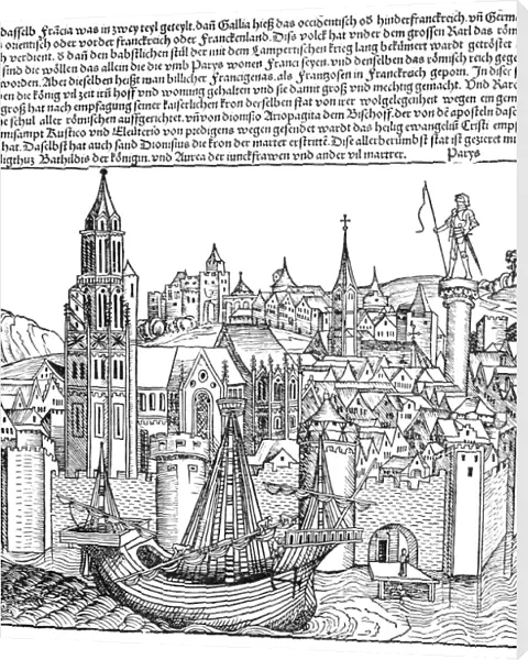 FRANCE, PARIS, 1493. Woodcut, German, from the Nuremberg Chronicle, 1493